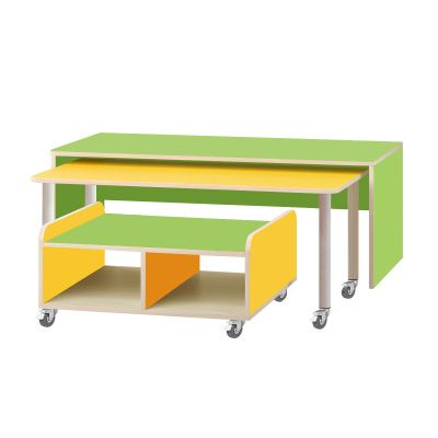 РК628 КОМПЛЕКТ.СТОЛЫ ДЕТСКИЕ НА ПОВОРОТНЫХ КОЛЁСНЫХ ОПОРАХ