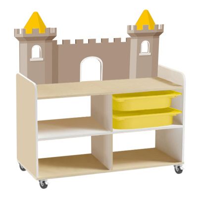 РК Тумба для игрушек и пособий 6 односторонняя на колесах с 2-мя контейнерами 890х450х1000мм