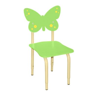 РК116 Стул детский на м/к регулируемый Бабочка лайм