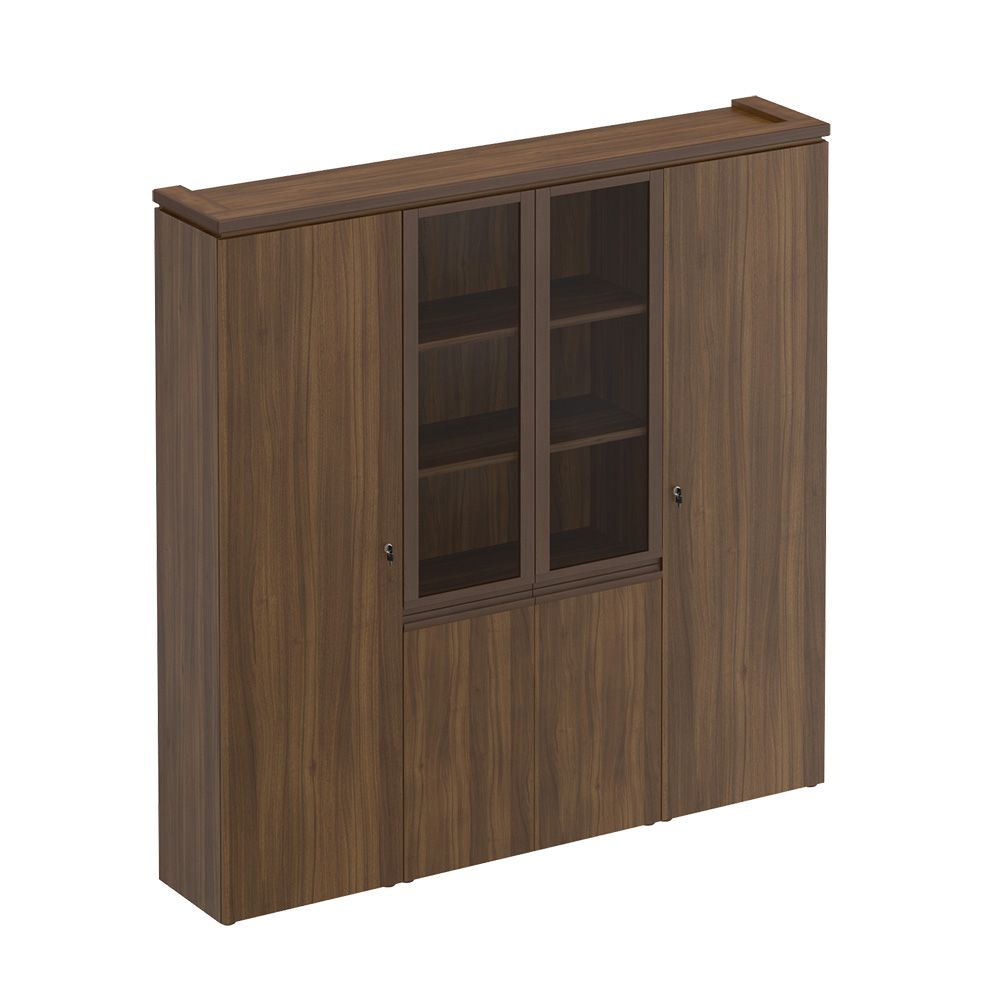 МК377-2 Шкаф комбинированный со стеклом для одежды (210.8х40.4х210)