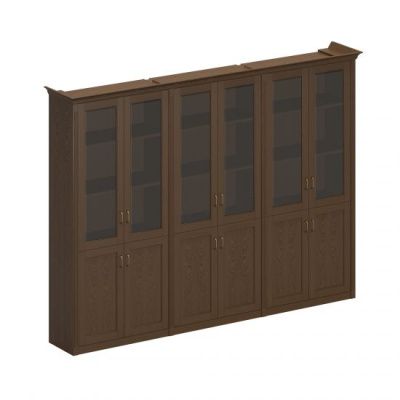 ПС 359 Шкаф комбинированный высокий (3 для док-тов со стеклянными дверями) 299.4x46.4x218.8