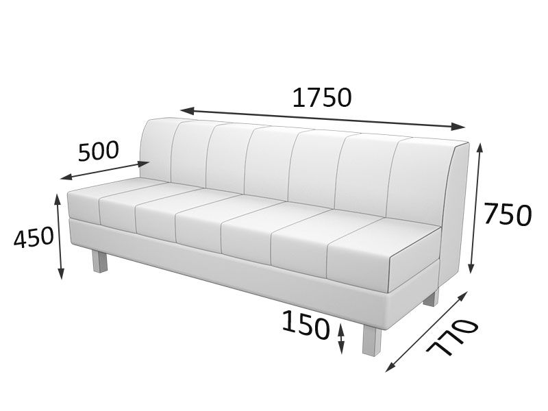 Флагман Секция 3-местная  (1750 х 770 х 735)
