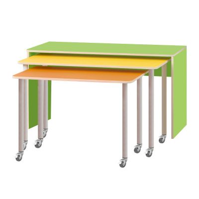 РК629 КОМПЛЕКТ.СТОЛЫ ДЕТСКИЕ НА ПОВОРОТНЫХ КОЛЁСНЫХ ОПОРАХ