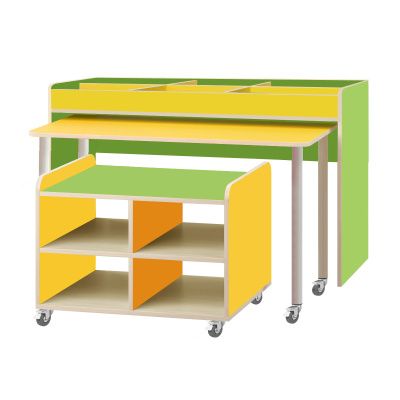 РК640 КОМПЛЕКТ.СТОЛЫ ДЕТСКИЕ НА ПОВОРОТНЫХ КОЛЁСНЫХ ОПОРАХ 