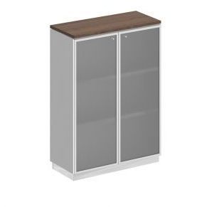 СИ319 Шкаф для документов средний со стеклянными дверьми в рамке 90x40x124.6