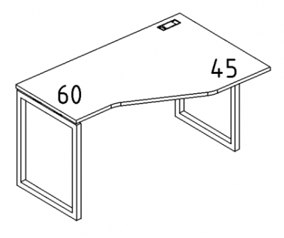 А4 4 052 Стол эргономичный правый "Техно" м/к QUATTRO 120x90x75