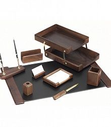 Набор настольный Good Sunrise T9D-1 орех оттенок натуральный  (9предметов)