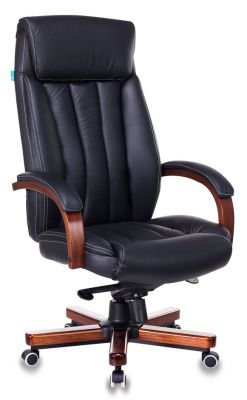 БР T-9922WALNUT Кресло руководителя, кожа/дерево
