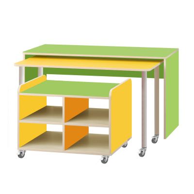 РК606 КОМПЛЕКТ.СТОЛЫ ДЕТСКИЕ НА ПОВОРОТНЫХ КОЛЁСНЫХ ОПОРАХ