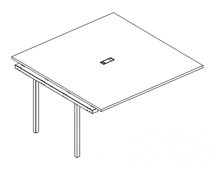 А4 2 133-1 Секция стола для переговоров на металлокаркасе DUE 160x124x75