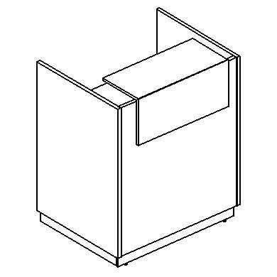 А49830 Стойка ресепшн прямая 95х73х115