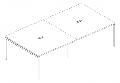 А4 2 134-2 Стол для переговоров на металлокаркасе DUE 240x144x75 