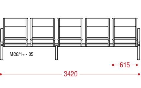 КФ AERO+2П пятиместная секция 342х92х67 см