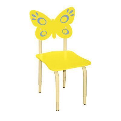 РК118 Стул детский на м/к регулируемый Бабочка жёлтый