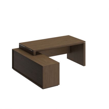 ВЛ136 Стол руководителя левый на опорной тумбе (202x180x76)