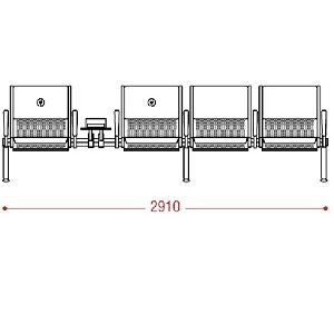 КФ Вояж PU  четырехместная секция 291х84х75 см