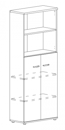 А4 9378 Шкаф для документов полузакрытый (78х36.4х193)