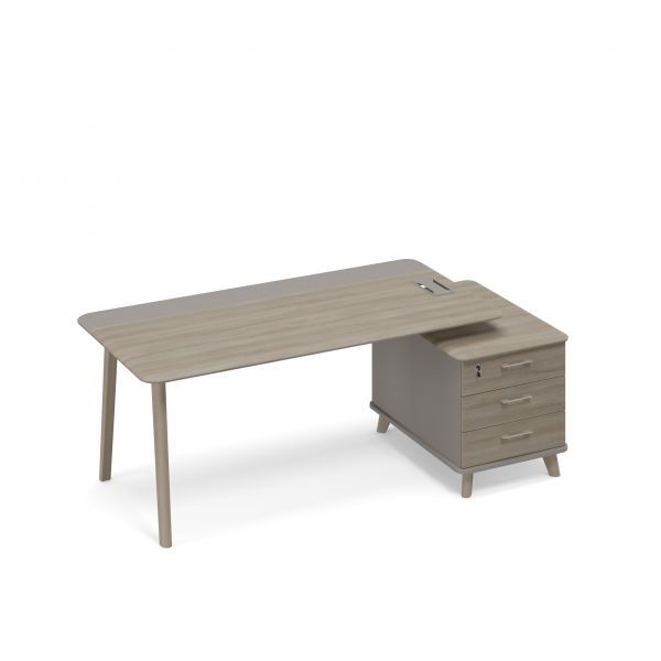 ТМ В2 106 Стол руководителя правый комбинированный с тумбой малой тип 1 WOOD 205.8x104.2x75.6