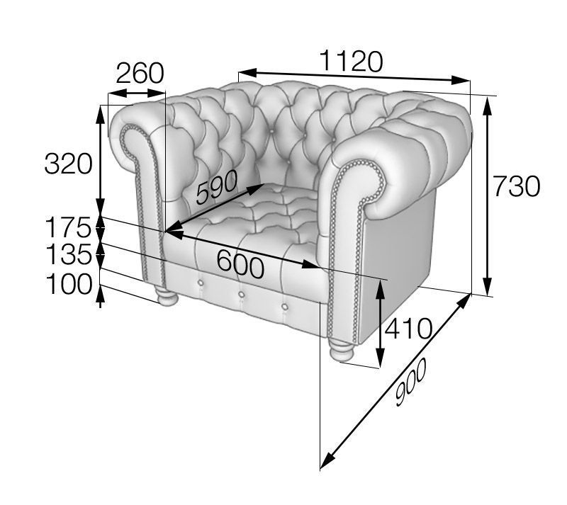 Честер Кресло	(1120*900*730)