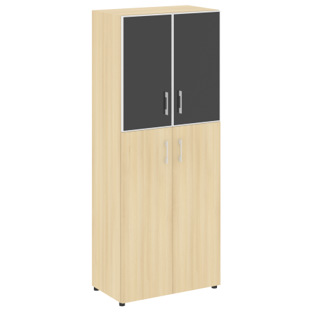 LTST1.7R black Шкаф высокий широкий ( стекло лакобель черное в раме)  (800х450х1197)