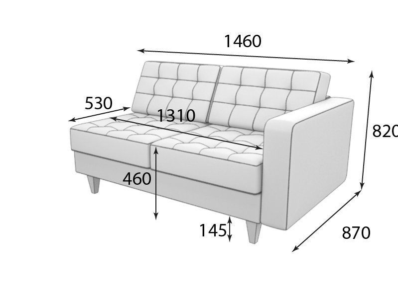 Космо Секция 2-местная  с левым подлокотником (1450*870*820)