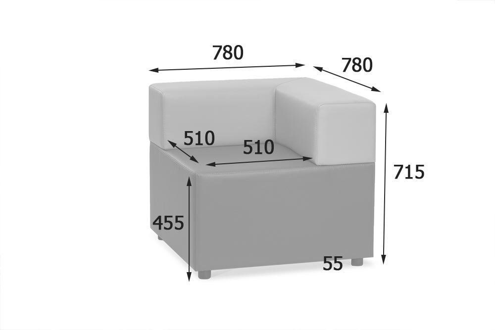 Куб Секция угловая  (780 х 780 х 715)