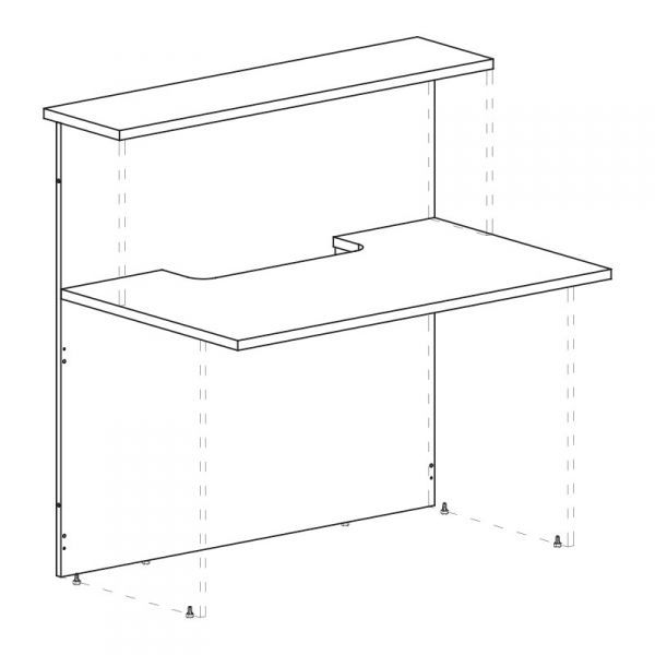 К919 Модуль ресепшн прямой без опор с вырезом (120x76.8x120)