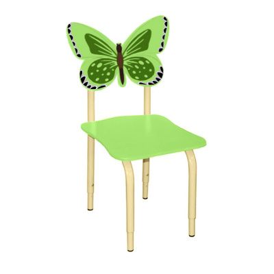 РК122 Стул детский на м/к регулируемый Бабочка лайм