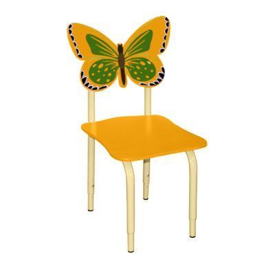 РК122 Стул детский на м/к регулируемый Бабочка оранжевый-зелёный