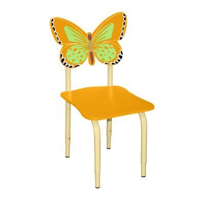 РК122 Стул детский на м/к регулируемый Бабочка оранжевый-лайм