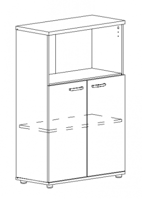 А4 9363 Шкаф средний полузакрытый (78х36.4х119.4)