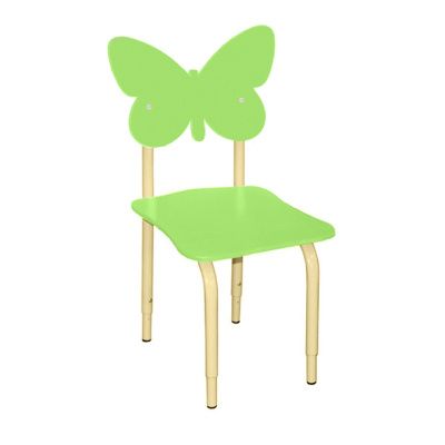РК114 Стул детский на м/к регулируемый Бабочка лайм