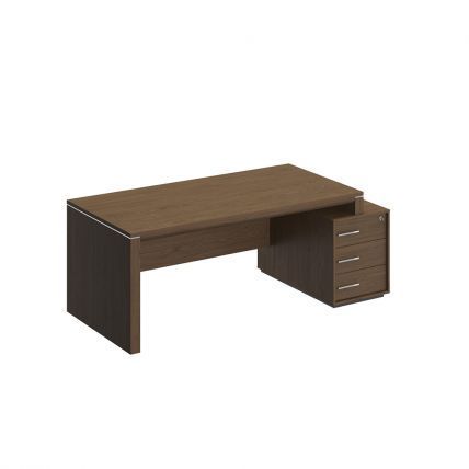 ВЛ147 Стол руководителя правый на опорной тумбе малой  (202x94x76)