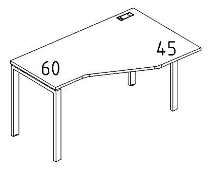 A4 1 052 Стол эргономичный правый "Техно" на м/к UNO (120x90x75)