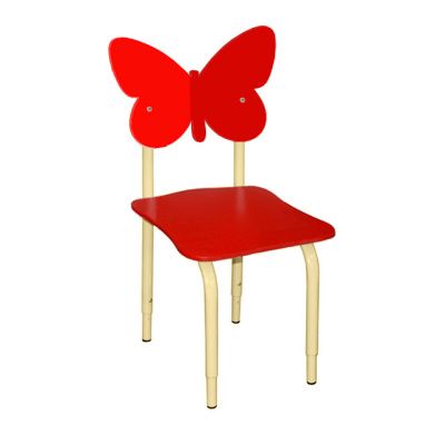РК115 Стул детский на м/к регулируемый Бабочка красный