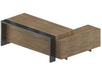 126 Стол на опорной тумбе 200х95х76+158х50х63