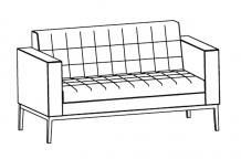 LS-801-2 Шагал Диван 2 Ш137 Г75 В75 Экокожа