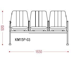 КФ Versa эконом трехместная секция 165х92х66 см