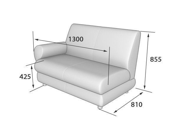 Матрикс Секция 2-местная с правым подлокотником (1280*800*855)