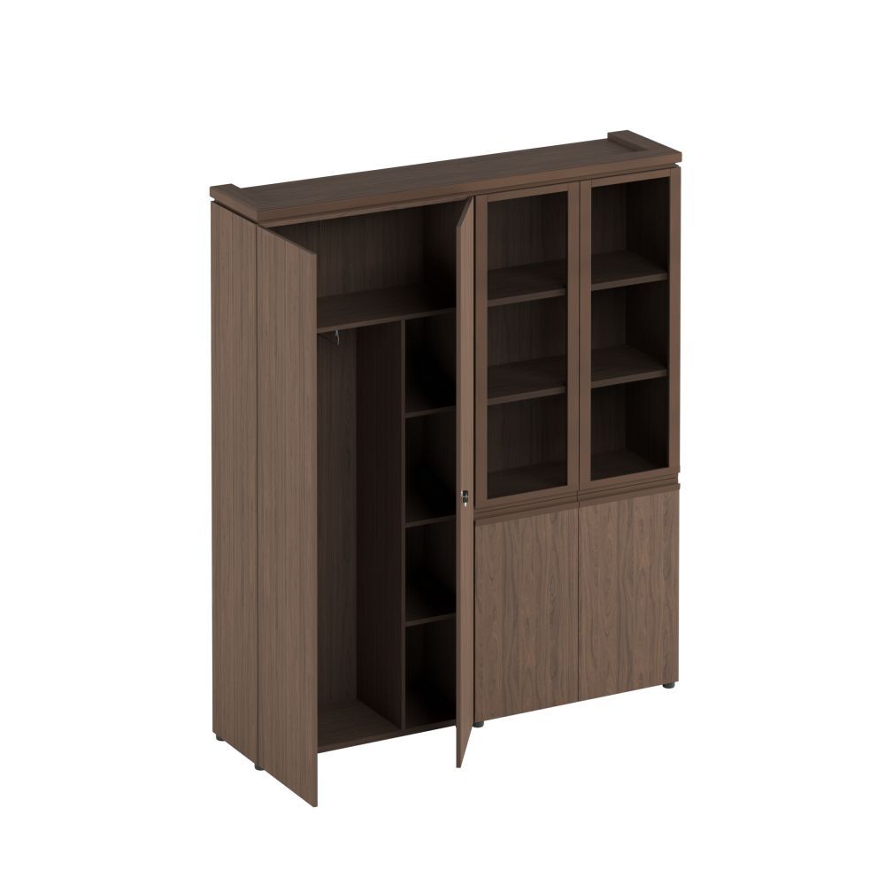 МК359-2 Шкаф комбинированный (для одежды + со стеклом)(180.8х40.4х210)