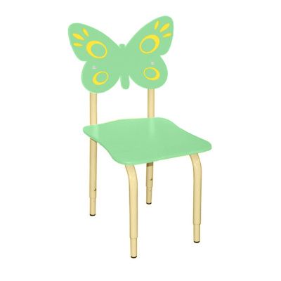 РК118 Стул детский на м/к регулируемый Бабочка салатовый