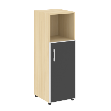 LTSU2.2R R/L black Шкаф средний узкий (стекло лакобель черное в раме) (400х450х1985)