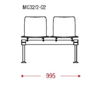 КФ Вектор 32/2 PL двухместная секция 99.5х77х61.5 см