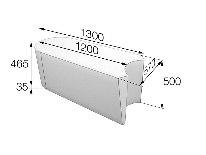 Молекула Модуль 2-местный крайний (1300*570*500)