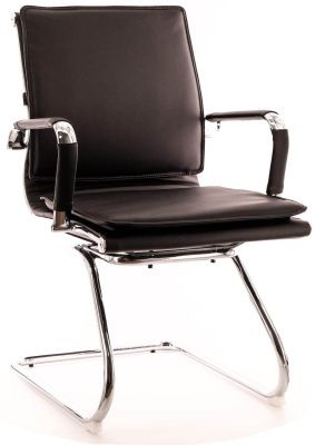 B200 Кресло на полозьях, экокожа / хром