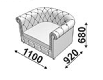 Ньюфорд кресло 1100х920х680, экокожа