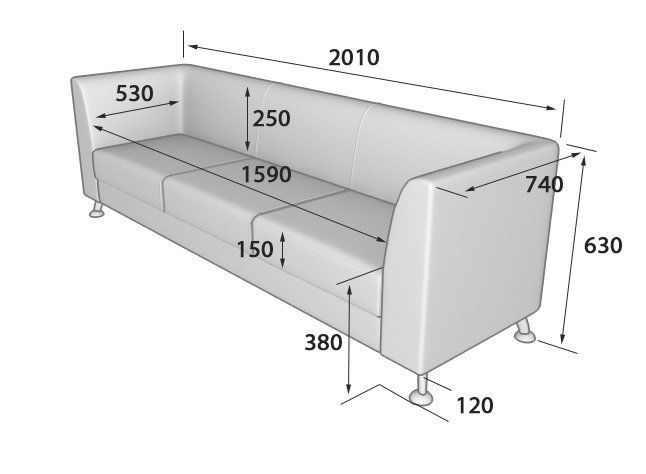 Эволюшн Диван 3-местный (1990*730*620)