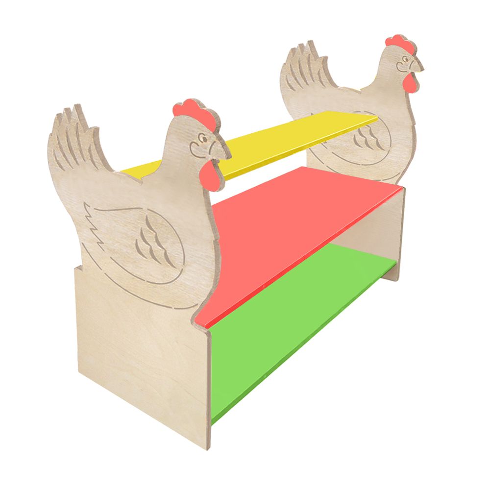 РК Тумба для игрушек и пособий 11 с декором (3 полки) курица 890х600х900мм