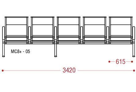 КФ AERO+ пятиместная секция 342х92х67 см