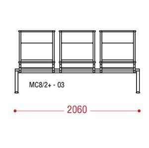 КФ AERO+БП трехместная секция 206х92х67 см